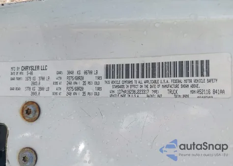 2008 Dodge Ram 1500 Slt from USA, damaged, VIN 1D7HA18238J223317